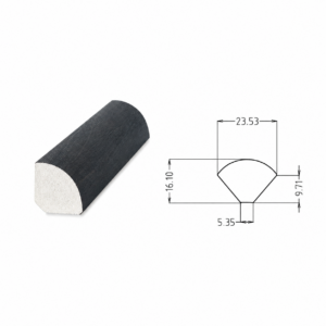 1800lvp LifePlank quarter round LVP base trim with technical profile and dimensions