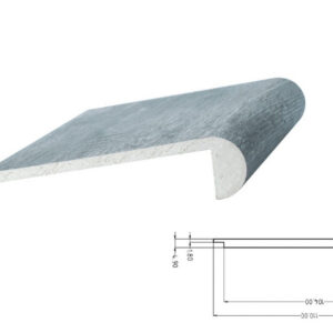 LifePlank 5mm stair nose LVP stair trim profile with dimension diagram
