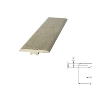 LifePlank T-molding LVP transition trim profile with dimension diagram